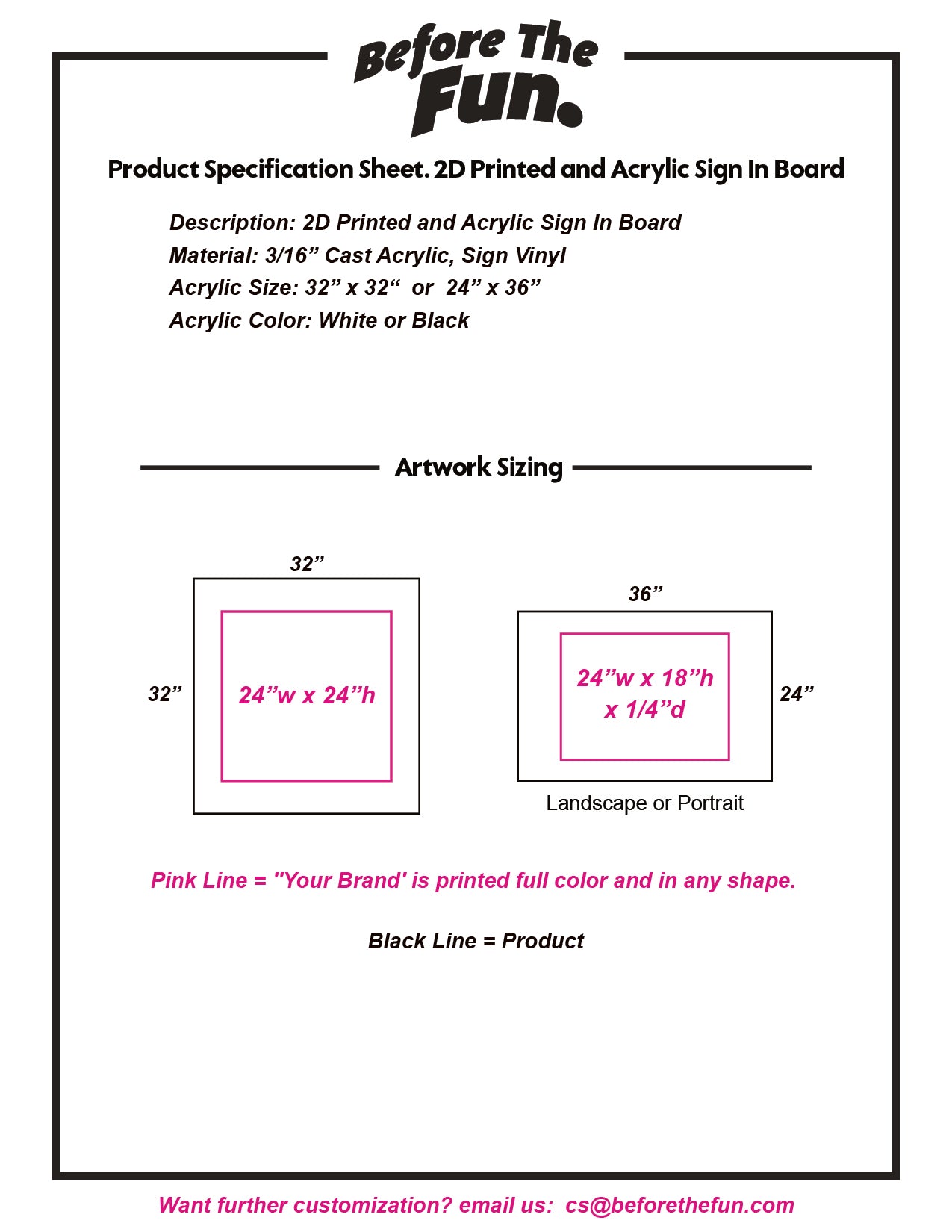 2D Printed and Acrylic Sign In Board