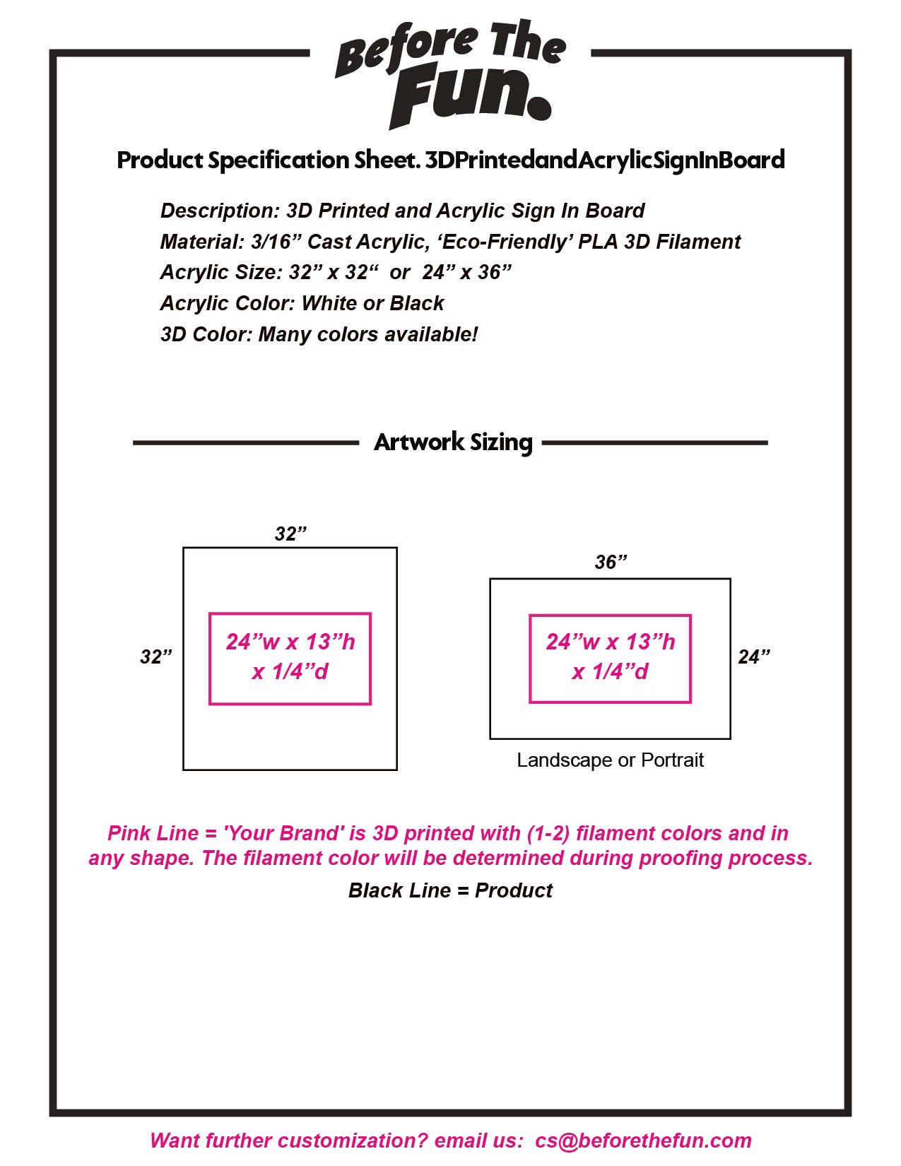 3D Printed and Acrylic Sign In Board
