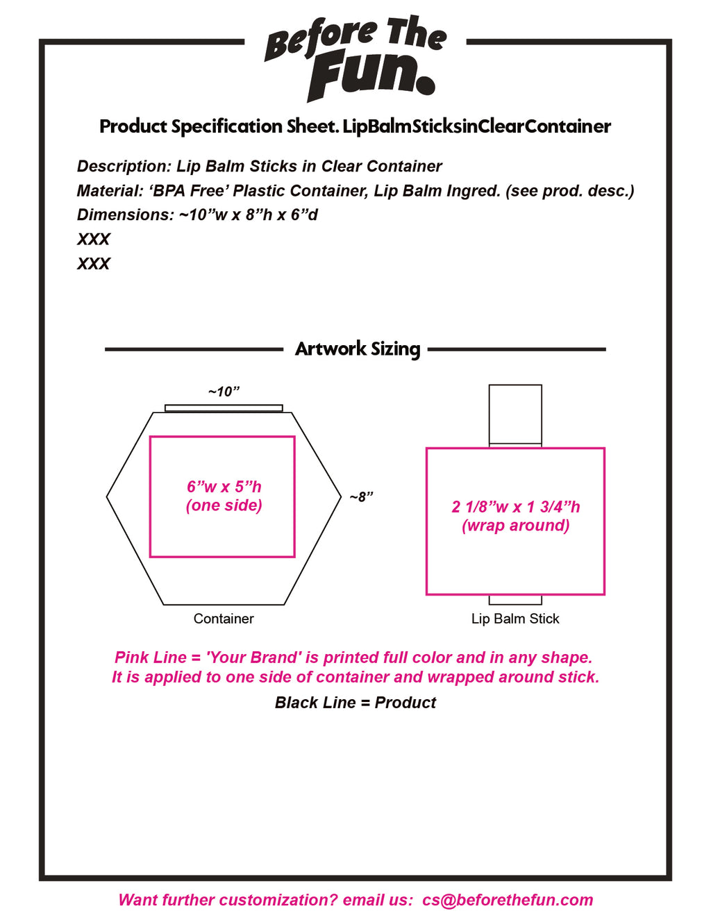 Lip Balm Sticks in Clear Container