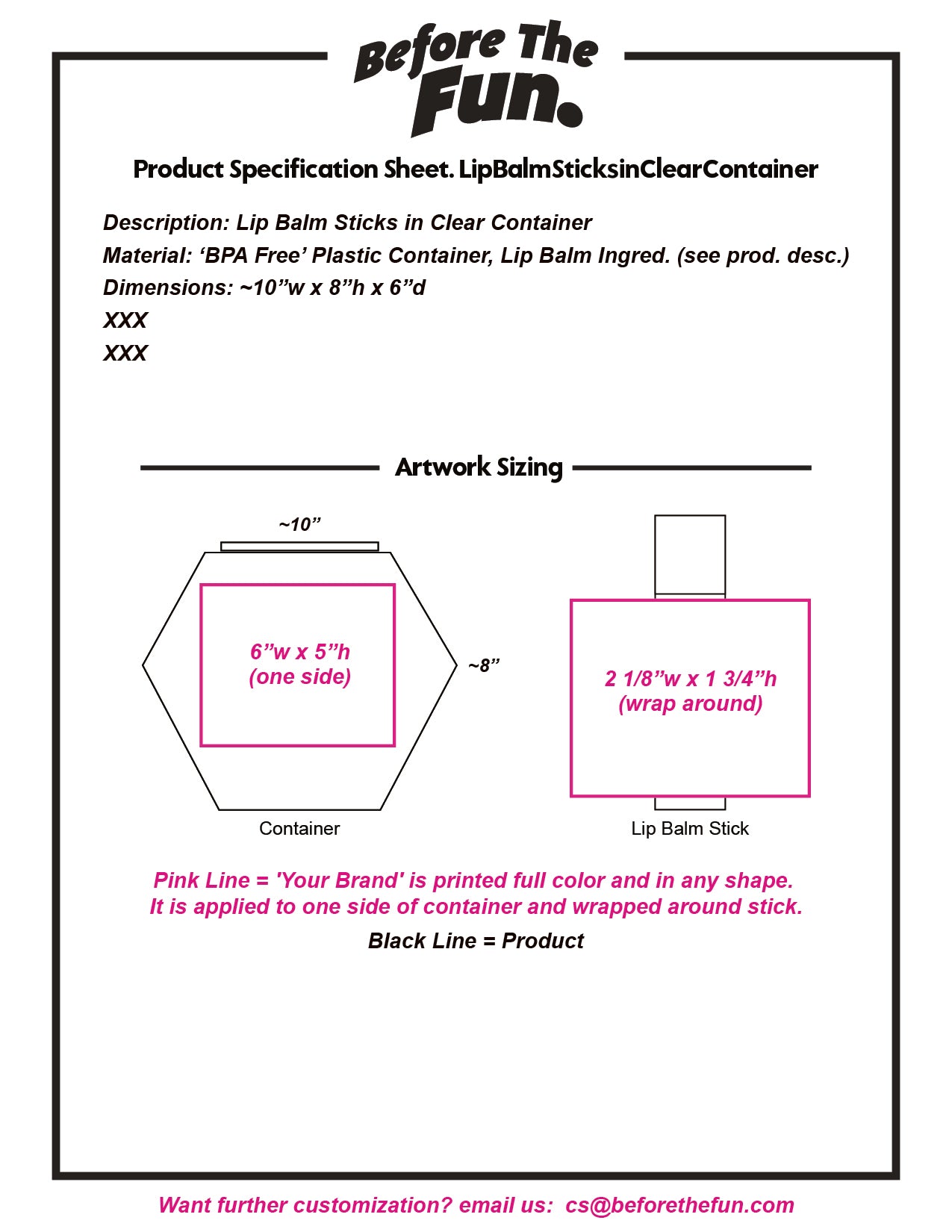 Lip Balm Sticks in Clear Container